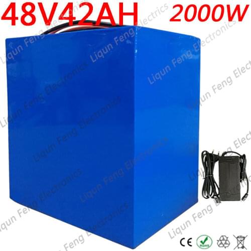 48Volt Lithium ion Battery 48V 40AH 35AH 30AH Ebike Battery Pack 48V 40AH 2000W 1500W 1000W Electric Scooter Battery 5A Charger