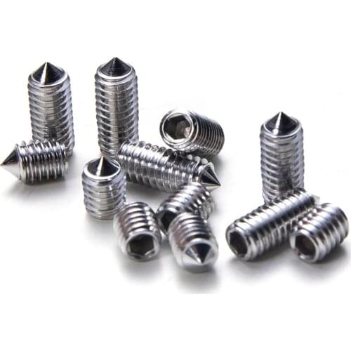 10-50pcs Hex hexagon socket set screw cone point grub screw M2 M2.5 M3 M4 M5 M6 M8 M10 304 stainless steel set screw DIN914