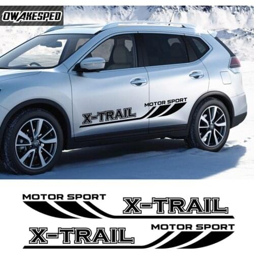 2PCS Car Both Side Door Decor Stickers Racing Sport Styling Auto Body Vinyl Decals For Nissan X-Trail Tuning Accessories