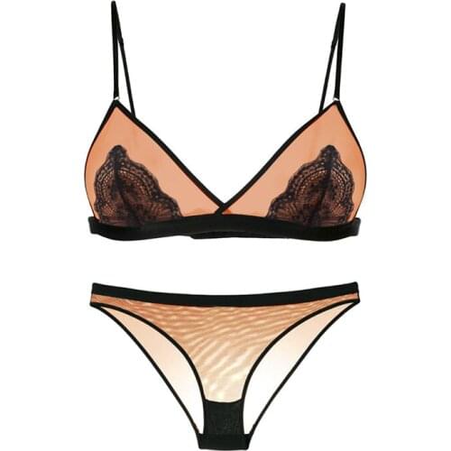 New Sexy Transparent Ultra-thin Ladies Lingerie Intimate Seamless Underwear Comfortable Women Bra Sets femmes dentelle Bralette
