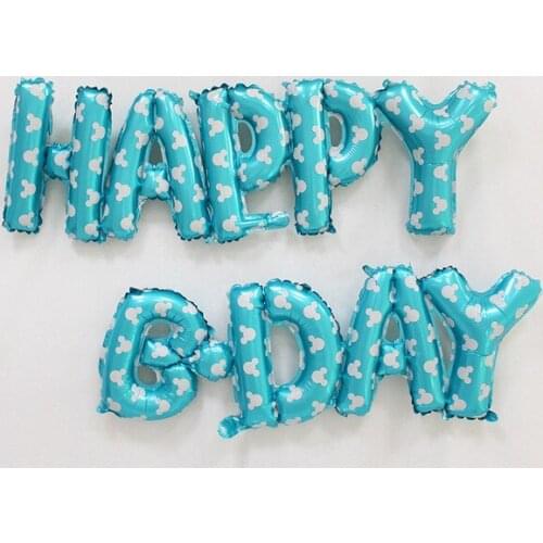 New Letters HAPPY BIRTHDAY Foil Balloons Pink Blue Silver Alphabet Birthday Balloon for Kids Birthday Party Decorations Toys