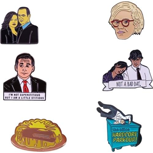 The Office enamel pin TV show pun art badge