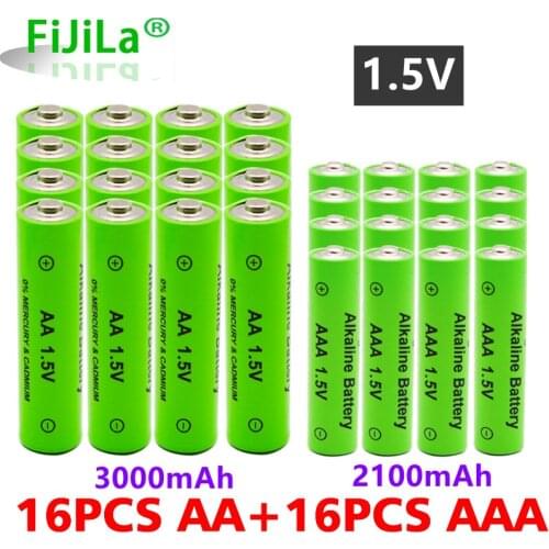 Original AA+AAA 1.5V rechargeable AA battery AAA Alkaline 2100-3000mAh for flashlight toys watch player