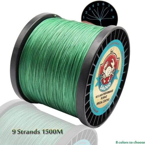 DAOUD 1500M PE Braided Fishing Line 9 Strands 15LB-200LB Multifilament Fishing Line for Carp Fishing Wire