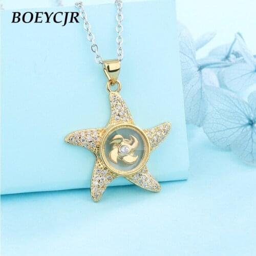 BOEYCJR Novel Starfish Rotating windmill Lucky Energy Pendant & Necklace for Woman