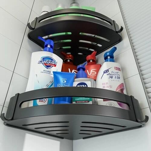 Bathroom shelf toilet vanity triangle towel storage rack wall hanging bathroom Aluminum Kitchen Storage organizer holder