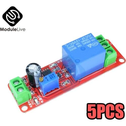 5PCS DC 12V NE555 Delay Relay shield Timer Switch Adjustable Module 0 to 10 Second Board Wholesale