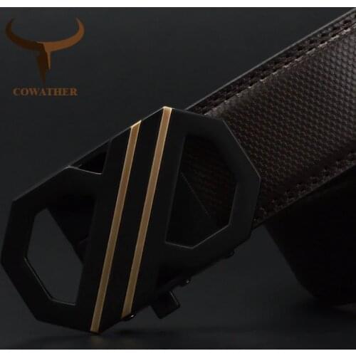 COWATHER cow genuine leather men belt new arrival fashion alloy buckle belt for men cowhide male strap free shipping CZ150