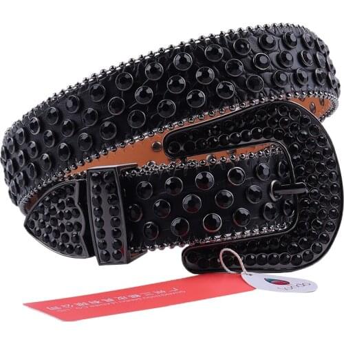 Fashion Western Rhinestone Belts Cowgirl Cowboy Crystal Studded Belt For Women Men Strap Diamond Belt Buckle Jeans Waistband