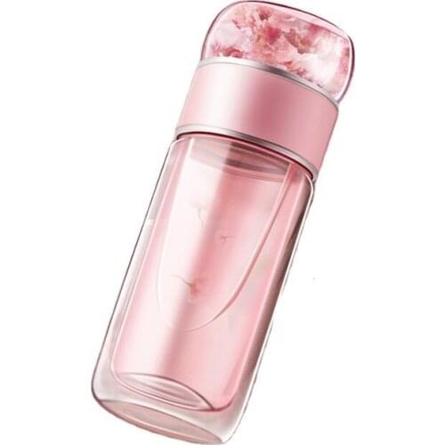 280ML Double Wall Glass Water Bottles Tea Infuser Filter Tea Separation Tumbler Tea Cup Travel Drinkware Glass Bottle
