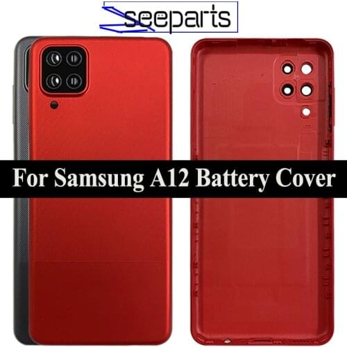 For Samsung Galaxy A12 A125 Back Battery Glass Cover Rear Door Housing Case Replacement For Samsung A12 Battery Cover