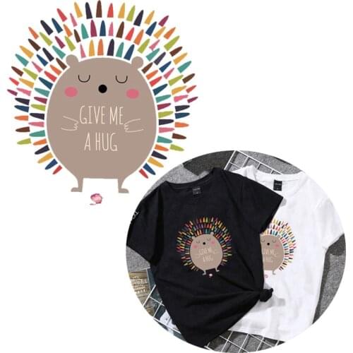 Animal Iron-on Clothes Patches Lovely Hedgehog Heat Transfer Sticker Clothing Decor New Design Diy Accessory Washable Badges