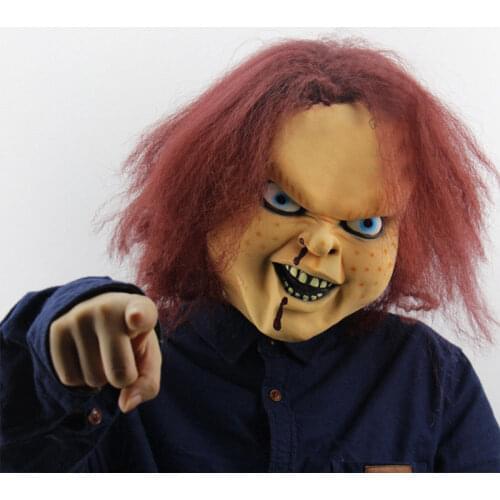 Terrorist Latex Scary Ghost Mask Toy Game Trick Mask Carnival Party Show Chucky doll Latex Cosplay Mask Tools