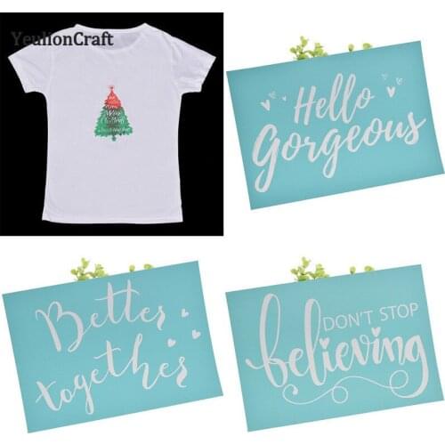 Chzimade Alphabet Letter Printed Silk Screen Stencils Short Phrase Stamps For T Shirt Painting Wall Decoration Diy Crafts