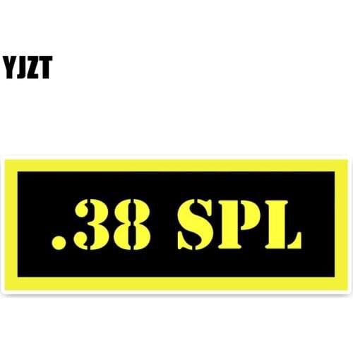YJZT 14CM*5.3CM Creative .38 SPECIAL Ammo Waterproof Car Sticker PVC Decal 5-0081
