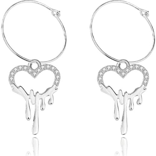 S925 Sterling Silver Key Earrings Female Heart-shaped Zircon Micro-inlaid Earrings Silver Earrings
