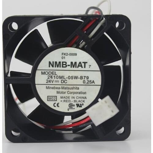 1pcs For NMB 2410ML-05W-B79 DC 24V 0.25A 6800RPM 3 Wires Alarm Inverter Cooling Fan 6025 6CM 60*60*25mm