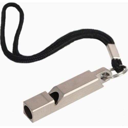 1Pc Outdoor EDC Loud Titanium Whistle with Cord Emergency Hiking Camping Whistle Outdoor Survival Tools for Camping Hiking a1