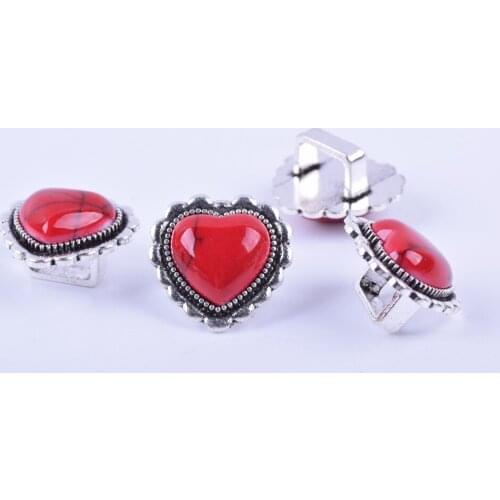 10pcs 10.25x6.38mm Faux Sardonyx Heart Shaped For Leather Cord, Leather Wrap Bracelet, Bracelet Connector--PAT226