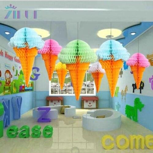 Zilue Honeycomb Balls 10pcs Ice Cream Paper Lanterns Wedding Decorations Favors/Event Party/Baby Shower/Birthday Party Supplies