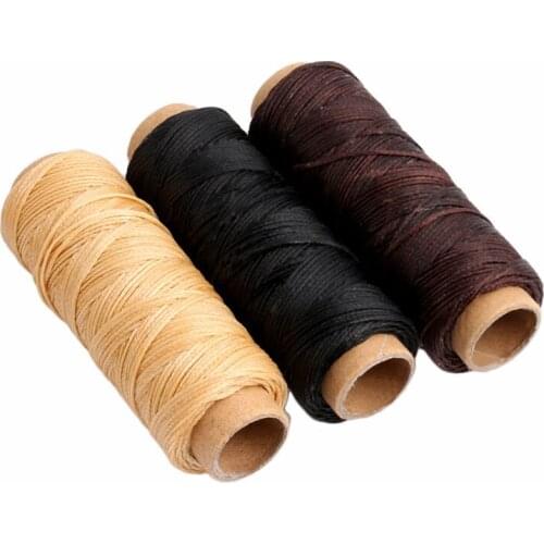 14Pcs Leather Craft Hand Stitching Sewing Tool Thread Awl Waxed Thimble Kit E56C