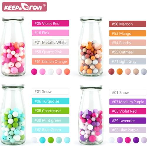 150pcs Silicone Round Beads 9mm 12mm 15mm Mini Pearl DIY Pacifier Chain Teether Food Grade BPA Free Silicone Baby Teething Bead