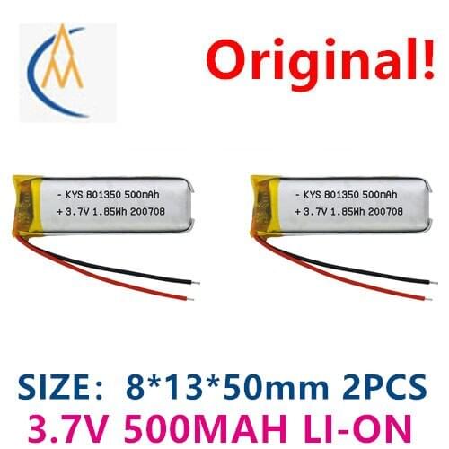 2PCS Process 801350 3.7V 500mah bicycle tail light electric toothbrush custom lithium battery navigator toy test led