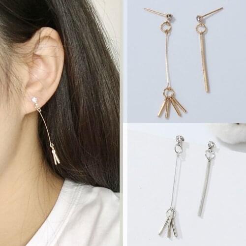 2017 Korean fashion rose round earrings female asymmetrical tassel earrings long earrings jewelry wholesale