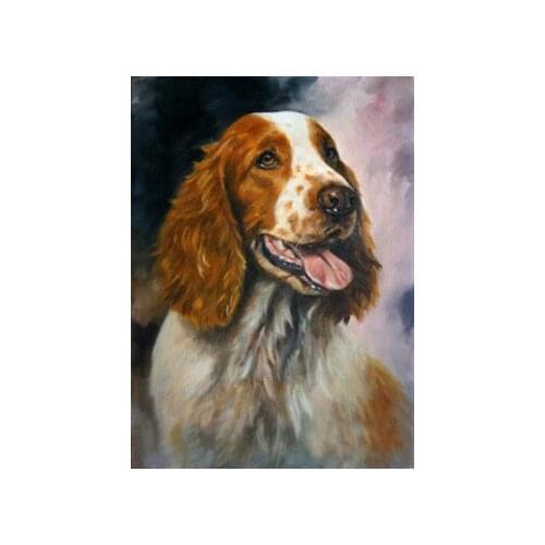 2020 # TOP dog art painting --Welsh Springer Spaniel dog OIL painting---100% handpainted art 24"-- accept custom dog painting