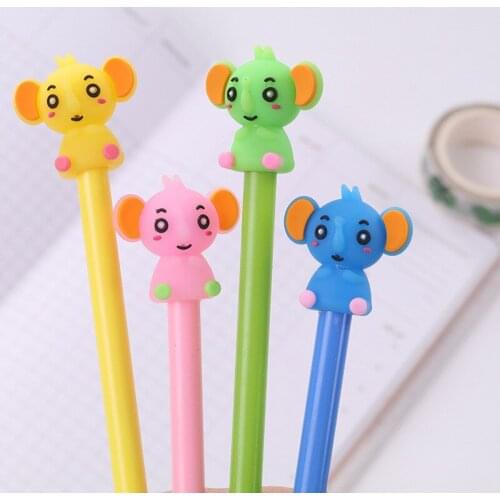 40 Pcs Creative Cartoon Elephant Gel Pen Cute Student Office Black Pen Wholesale Kawaii School Supplies