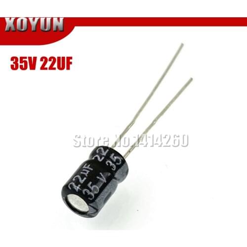 50pcs/lot New 35V22UF 5X7mm 22UF 35V Electrolytic capacitor
