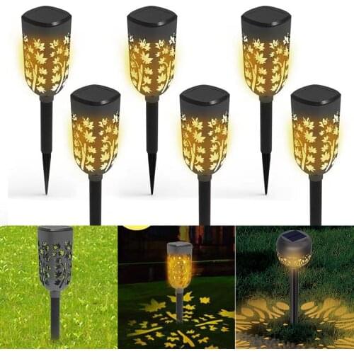 6pcs LED Solar Garden Light Flickering LED Landscape Light IP65 Waterproof Lawn Lamp Path Lighting Solar Outdoor Light