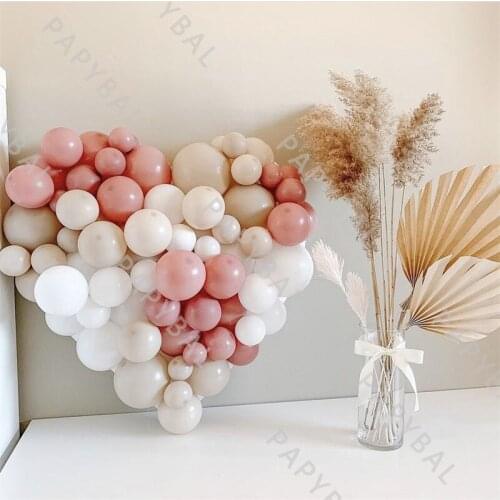 67Pcs Retro Powder Latex Balloon Set Heart Arch Garland Balloons Kit Baby Shower Decoration Wedding Birthday Globos Supplies