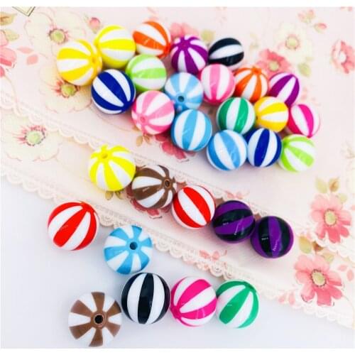 12-20mm Acrylic Beads With Stripe Watermelon Shape Printedsolid Color Beads Making A Charming Diy Bracelet Necklace For Pandora