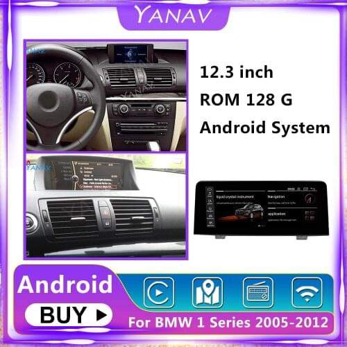 12.3 Inch Android Car Radio Stereo Receiver For BMW 1 Series E81 E82 E87 E88 2005-2012 Auto GPS Navigation Video DSP Carplay