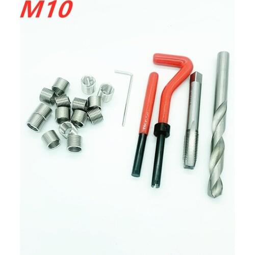 Car M10X1.5 Pro Coil Drill Tool Metric Thread Repair Insert Kit For Helicoil Car Coarse Crowbar Screw Tooth Repair Kit Durable