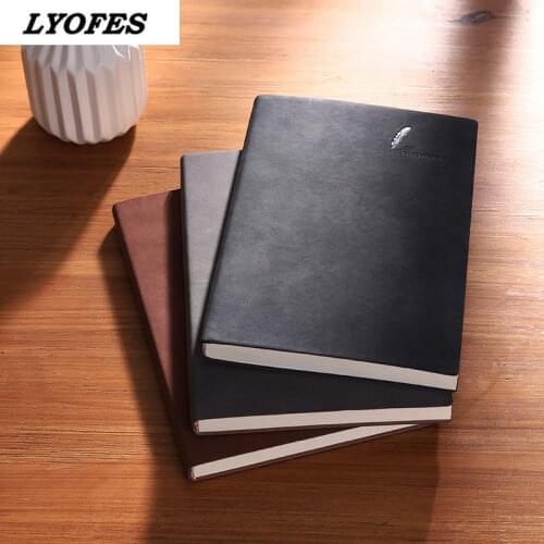 A5 Soft Notebook Imitation Sheepskin Leather Planner Agenda 2021 Week Planner Travelers Notebook Office School Supplies Notepad