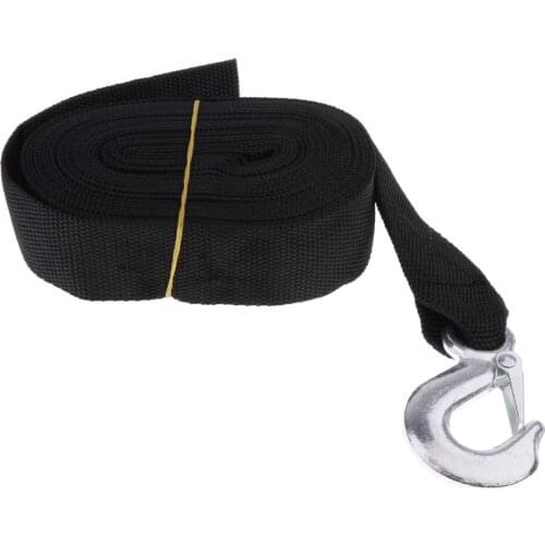Black Winch Trailer Replacement Straps With Heavy Duty Hook For Boats