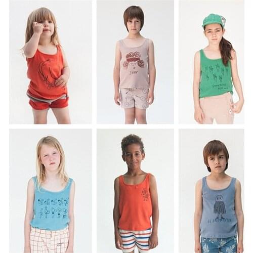 18M-6 years old children vest child summer boy tops cute cartoon girl cotton sleeves tank children elephant beach vest DSY267