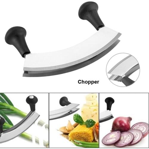 Double-sided Stainless Steel Chopper Cutlery with Plastic Handle Double-sided Thickening Restaurant Kitchen Tools C1