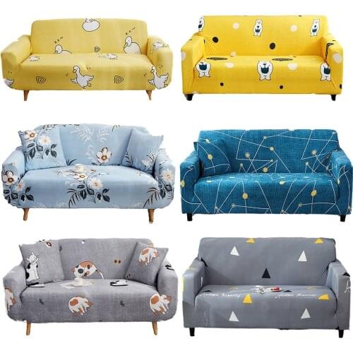 Elastic Printed Sofa Cover Extensible L-Shaped Slipcover Stretch Couch Cover All-inclusive Adjustable Protector For Living Room