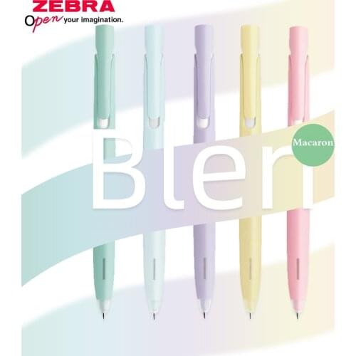 5Pcs Japan Zebra JJZ66 Press The Gel Pen To Reduce Vibration Blen Macarons Limited Student Special Test Black Pen 0.5mm