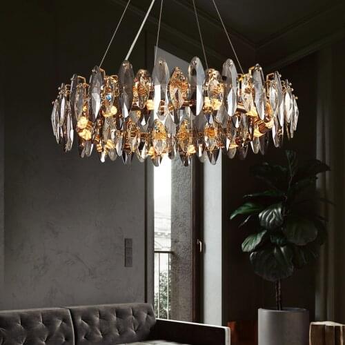 Crystal chandelier modern luxury living room dining room lamp creative personality designer model room light in the bedroom