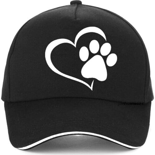 Fashion Love Dog Paw Print Baseball Cap Harajuku men Women adjustable Dad hat Summer Brand Adjustable Snapback hat