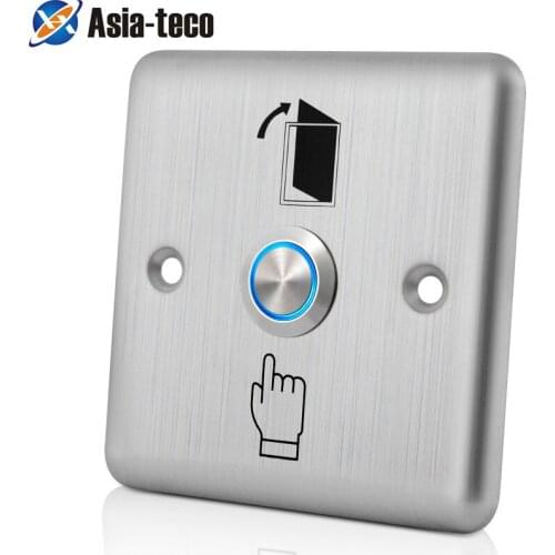 LED Backlight Stainless Steel Exit Button Push Switch Door Sensor Opener Release for Access Control