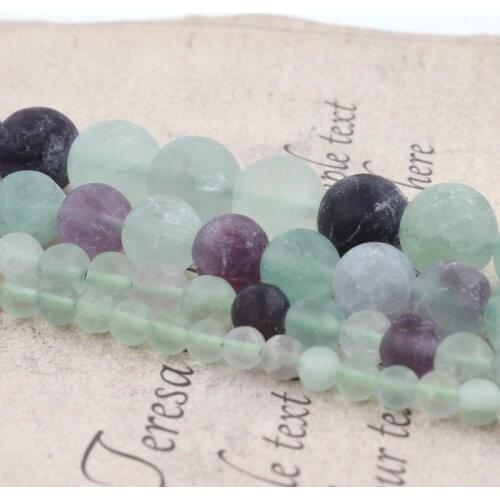 Top Natural Stone Colorful Fluorite Round Loose Beads For Jewelry Making 6 8 10 12 mm DIY Bracelet Accessories 15'' Strands