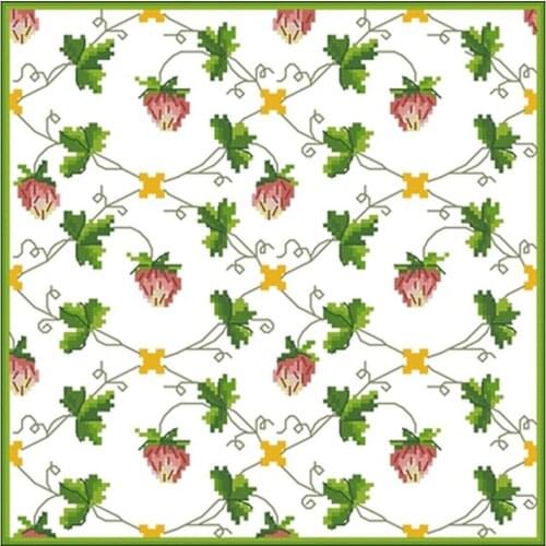 Elegant strawberry floret patterns Counted Cross Stitch 11CT 14CT 18CT DIY Chinese Cross Stitch Kits Embroidery Needlework Sets