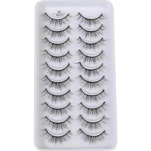 10 Pairs 3D Black Faux Mink Hair False Eyelashes Wispy Fluffy Natural Fake Lashes Handmade Cruelty Free