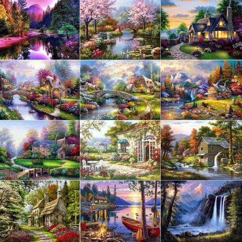 Landscape waterfall 5D diamond painting new product rhinestone embroidery diamond mosaic complete design cross stitch home decor