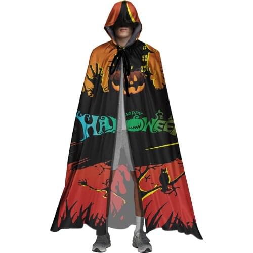 Halloween Gothic Hooded Cloak Adult Witch Long Purim Carnival Halloween Cloaks Capes Robe Women Men Vampires Cosplay Costume